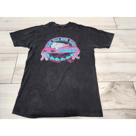 Vtg Sturgis Black Hills Shirt Adult Black 1991 91 Single Stitch 19 x 29 - Picture 1 of 5